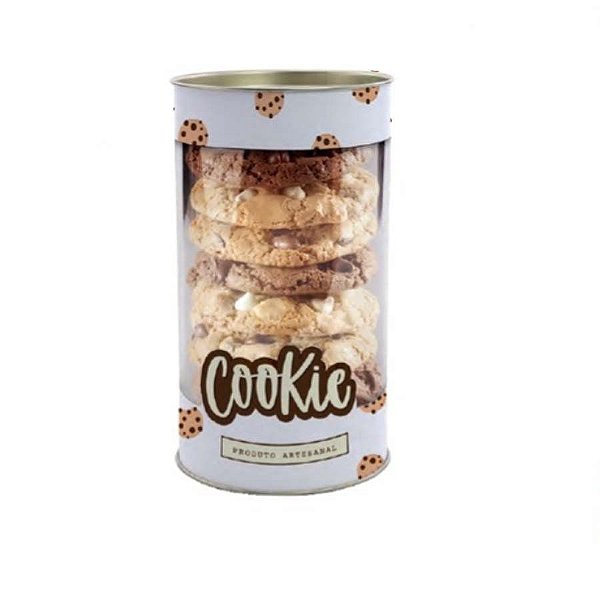 Lata Para Cookies Com Visor Cookies - 1 unidade - Cromus - Rizzo Confeitaria