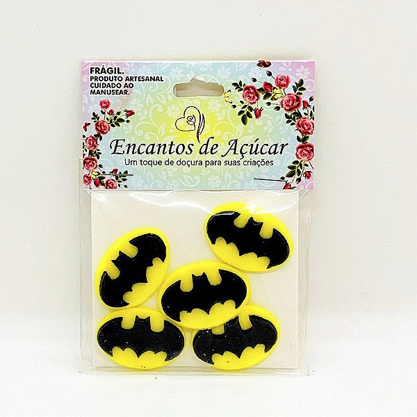 Confeito de Açúcar Logo Batman - 5 Unidades - Encantos de Açúcar - Rizzo