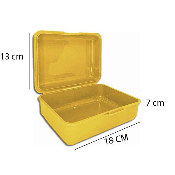 Caixinha Lembrancinha Plástica Amarela 18cm x 7cm - 1 unidade - Rizzo