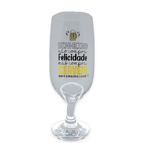 Taça Floripa Happy Beer - 300ml - Dinheiro Não Compra Felicidade  - 1 unidade - Allmix - Rizzo