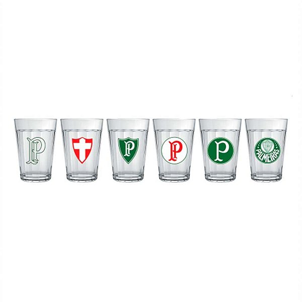 Copo Americano - 190ml - Palmeiras - 6 Copos - 1 unidade - Allmix - Rizzo