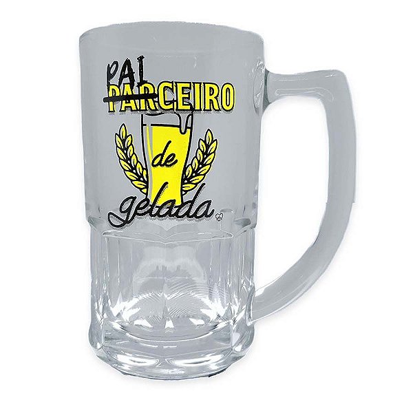 Caneca de Vidro Bristol - 340ml - Pai Parceiro - 1 unidade - Allmix - Rizzo