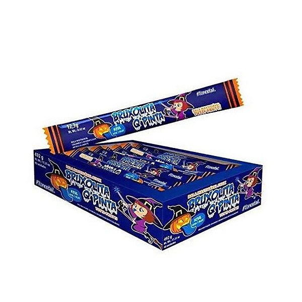 Bala Bruxolita Pinta Língua Azul - Sabor Tutti-Frutti - 492g  - 40 unidades - Florestal - Rizzo