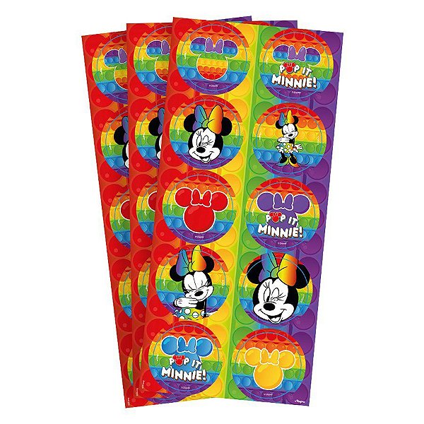 Adesivo Decorativo - Minnie Pop It - 30 UN - Regina - Rizzo