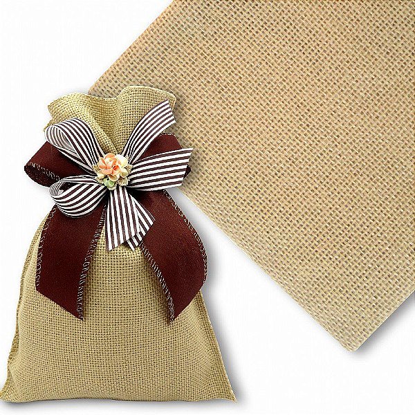 Saco Juta - 60Cmx90cm - Natural - 1 unidade - Halley Fitas - Rizzo Confeitaria