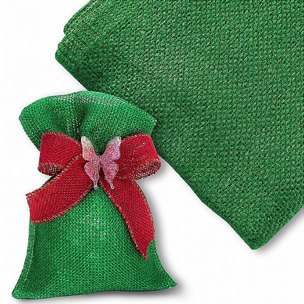 Saco Juta - 19Cmx45cm - Verde Bandeira - 1 unidade - Halley Fitas - Rizzo Confeitaria