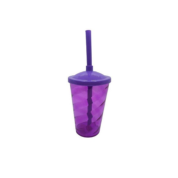 Copo de Plástico Twist Roxo 400 mL - LSC Toys - 01 Unidade - Rizzo Confeitaria