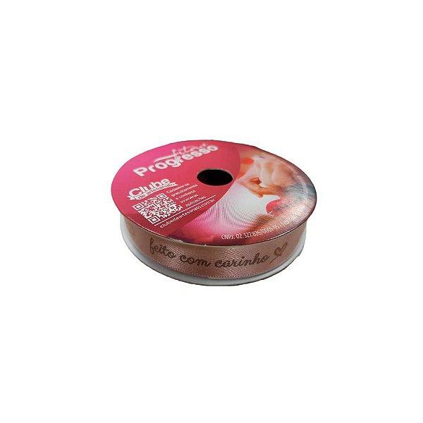 Fita Decorativa "Feito Com Carinho" 10 m x 15 mm - 1 Unidade - Progresso - Rizzo