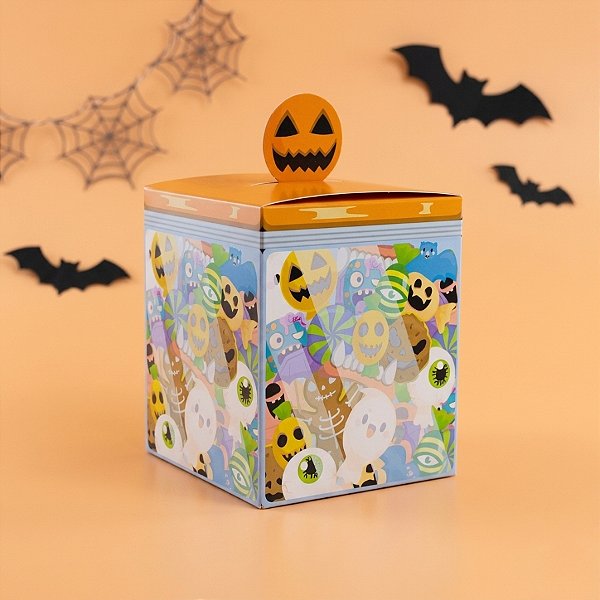 Caixa Pop-Up para Lembrancinhas Halloween Ilustrações Diversas - "Doces ou Travessuras" - 10 unidades - Ideia - Rizzo