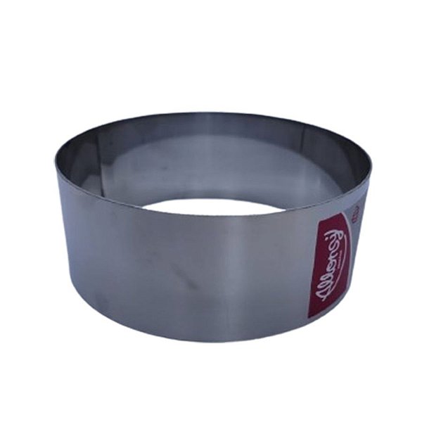 Molde/Cortador - Aço inox - Redondo - 18x18x5 Cm - Fixo - 1 unidade - Cromus Linha Profissional Allonsy - Rizzo
