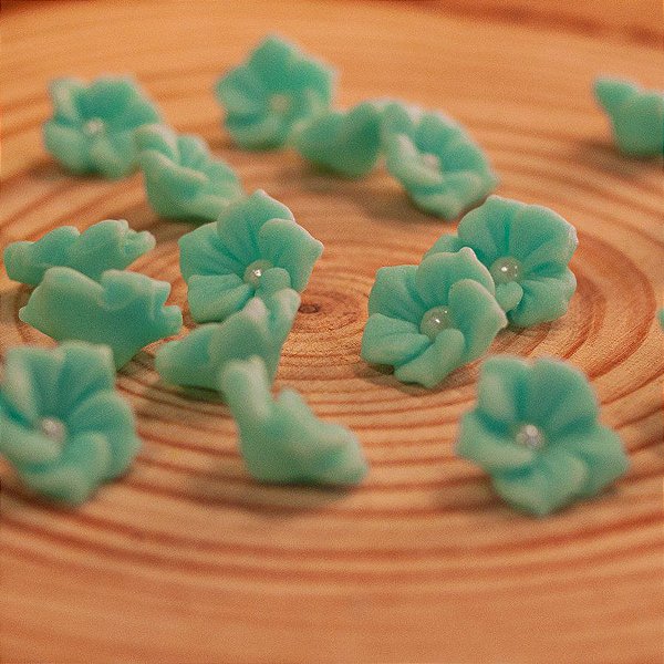 Confeitos De Açúcar - Flor Miosote - 1cm x 1cm - Azul Bb M Pérola - Cod. FLMS010 - 20 unidades - Rizzo