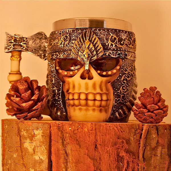 Caneca Caveira Gladiadora - 450ml - 01 Unidade - Rizzo Confeitaria