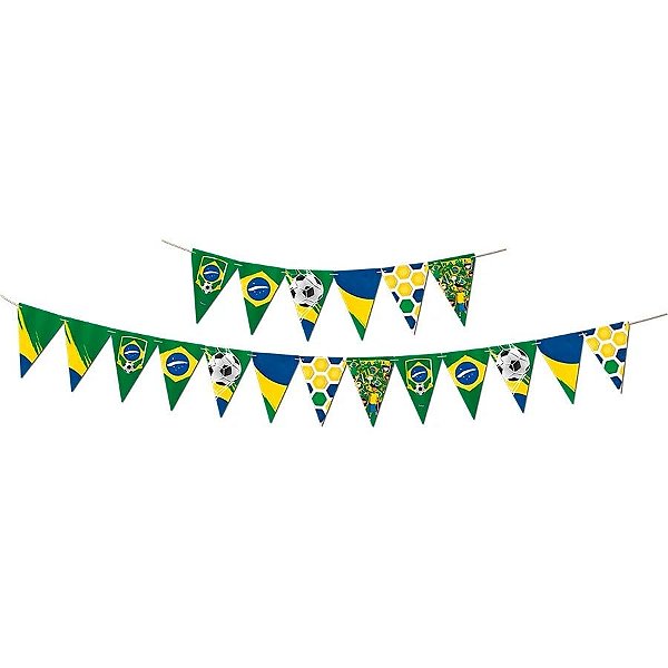 Faixa Decorativa Brasil - Verde e Amarelo - Copa do Mundo - 1 unidade - Festcolor
