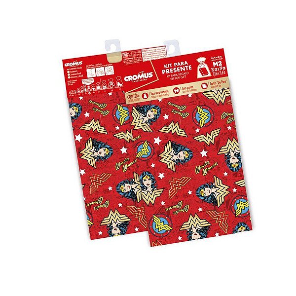 Saco para Presente e Lembrancinha Mulher Maravilha 45x59cm - 1 unidade - Cromus - Rizzo