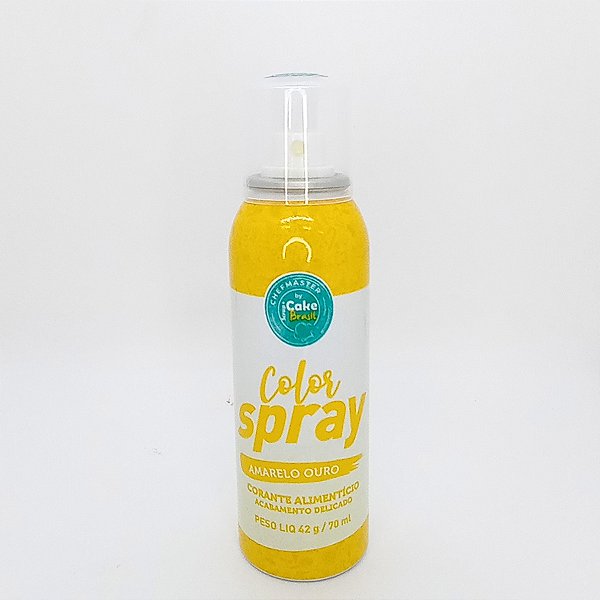 Spray Alimentício Amarelo - "Amarelo Ouro" - 70mL - 1 Unidade - Cake Brasil - Rizzo