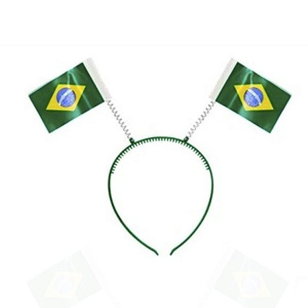 Tiara Verde - Tema Brasil - Bandeira G Deitada - 1 unidade - Rizzo
