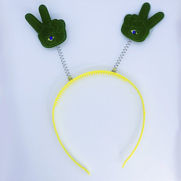 Tiara Amarela - Tema Brasil - Mão Paz e Amor - 1 unidade - Rizzo