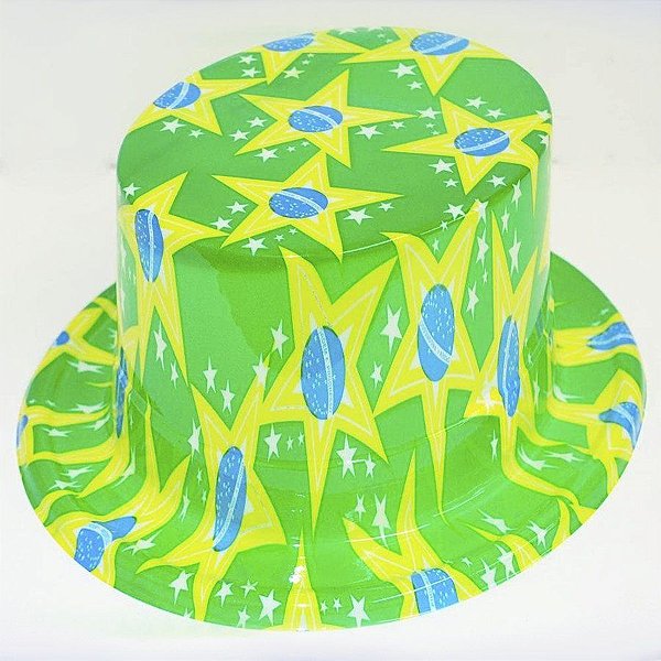Cartola Brasil - Estrela - Plástico - 28,5cm x 25,5cm - 1 unidade - Rizzo