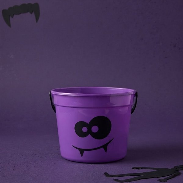 Baldinho Happy Halloween Olhos e Boca - Roxo - 1 unidade - Cromus - Rizzo