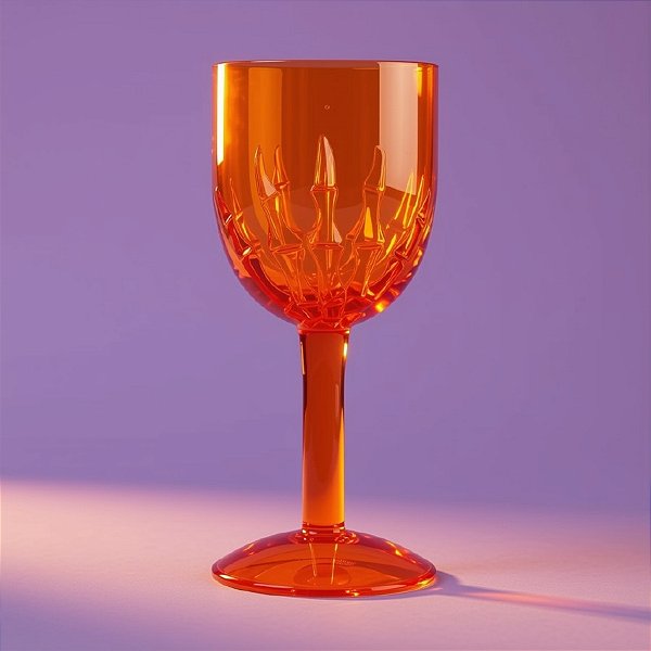 Taça Esqueleto Laranja  - 1 unidade - Cromus - Rizzo