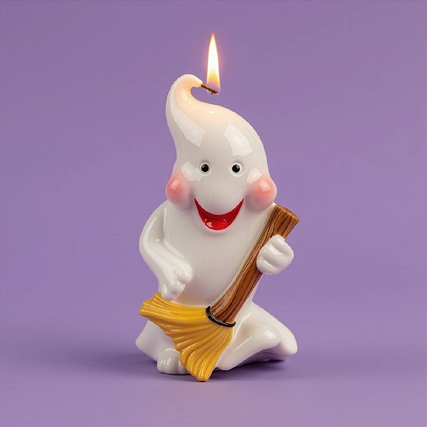 Vela Decorativa - Fantasma Com Vassoura - 1 unidade - Rizzo