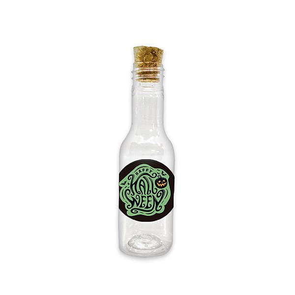Garrafinha de Plástico 50ml com Tampa Rolha - Halloween Noite do Terror - 10 unidades - Rizzo