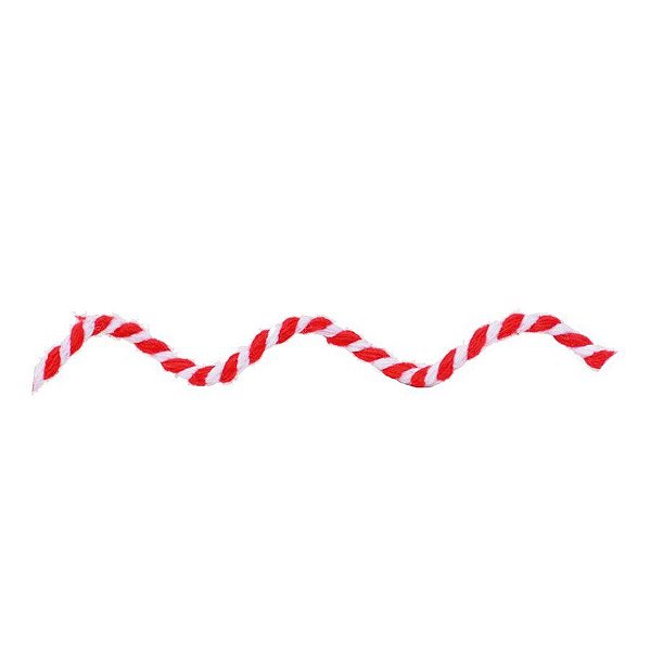 Cordão Vermelho/Branco de Algodão - 3 cm x 500 cm - 1 unidade - Cromus - Rizzo Confeitaria