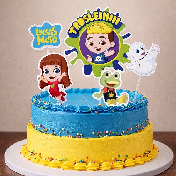 Topo para Bolo Impresso - Festa  Luccas Neto 2 - 5 unidades - Regina - Rizzo