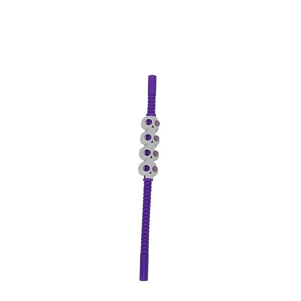 Canudo Decorativo Caveira de Halloween Roxo - 5 unidades - Rizzo