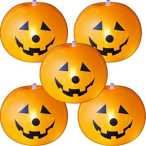 Balão Decorativo Abóbora de Halloween 25 cm - 5 unidades - Rizzo