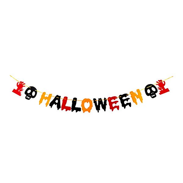Faixa de Halloween - "Halloween" - 1 unidade - Silver Festas - Rizzo Confeitaria