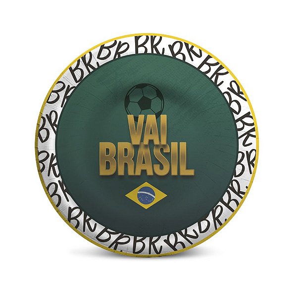 Prato Petisqueira - Brasil Copa do Mundo - 18cm  - 8 unidades - Cromus