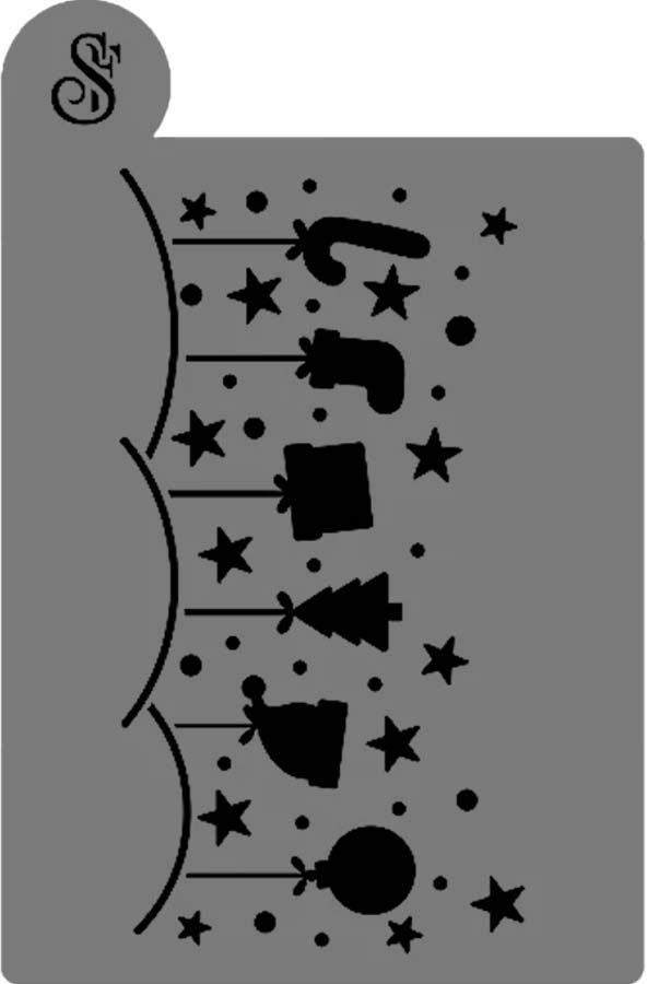 Stencil para Bolo (Mod.27) Doces Natal - 16,5 cm x 25 cm - 1 unidade - Sonho Fino - Rizzo Confeitaria