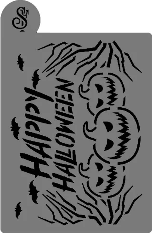 Stencil para Bolo (Mod.38) Happy Halloween - 16,5 cm x 25 cm - 1 unidade - Sonho Fino - Rizzo Confeitaria