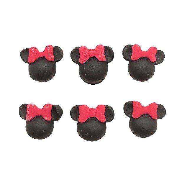 Mini Confeito - Minnie Botons Vermelho - 6 unidades - Abelha Confeiteira - Rizzo