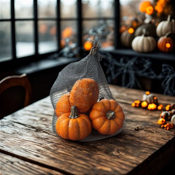 Abobora Minimoranga - 7,5 x 6,5 cm - Halloween - 5 unidades - Cromus - Rizzo
