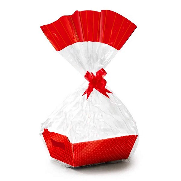 Kit Cesta Decorativa Cristalino Vermelho - 1 unidade - Cromus - Rizzo