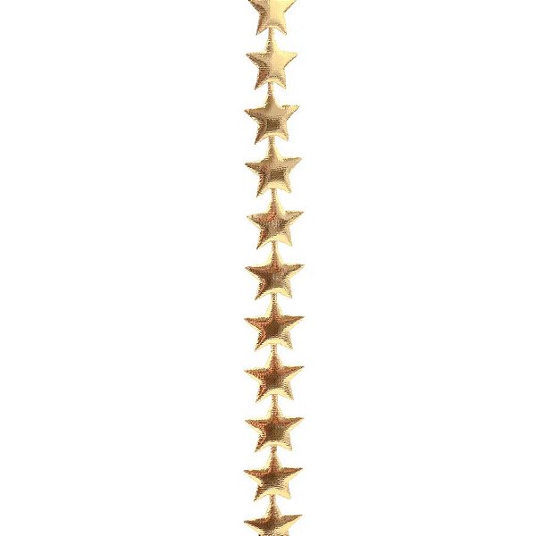 Fio Decorativo Estrela  Dourado - 1,2 cm x 5 m - 1 unidade - Cromus - Rizzo Confeitaria