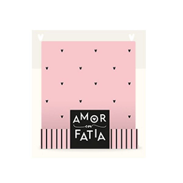 Embalagem Slice Para Fatia de Bolos ou Tortas - Amor em Fatia - Rosa - 5 unidades - Cromus  - Rizzo