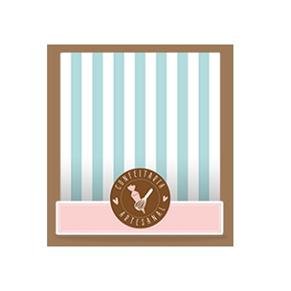 Embalagem Slice Para Fatia de Bolos ou Tortas - Artesanal - Rosa e Azul - 5 unidades - Cromus  - Rizzo