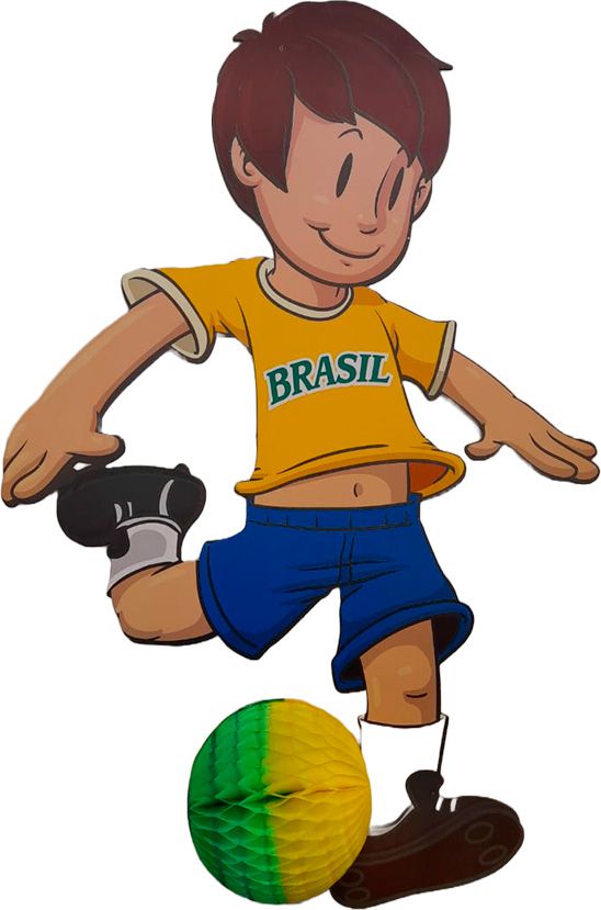 Jogador de Futebol Brasileiro - Decoração de Papel - 46 cm - 1 unidade - Rizzo