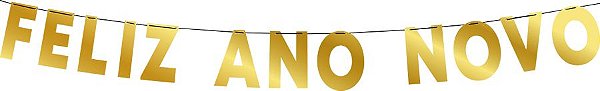 Faixa Feliz Ano Novo - Feliz Ano Novo Dourado - 1 unidade - Regina - Rizzo