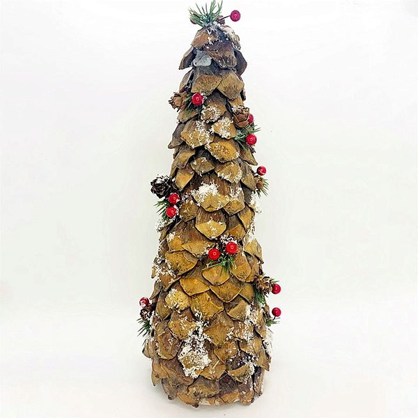 Árvore Cone de Pinha Nevado - 36cm - 1 unidade - Cromus - Rizzo