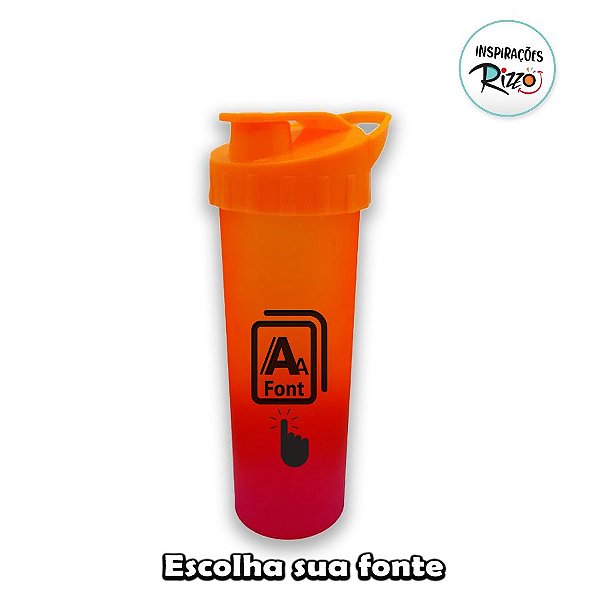 Garrafa Ice para Personalizar c/ Nome - Laranja e Pink Fosco  - 1 unidade - Rizzo Personalizado