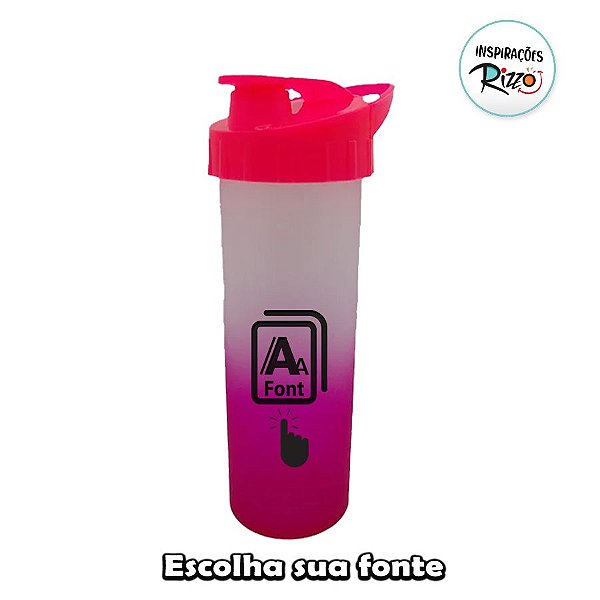 Garrafa Ice para Personalizar c/ Nome - Pink Fosco  - 1 unidade - Rizzo Personalizado
