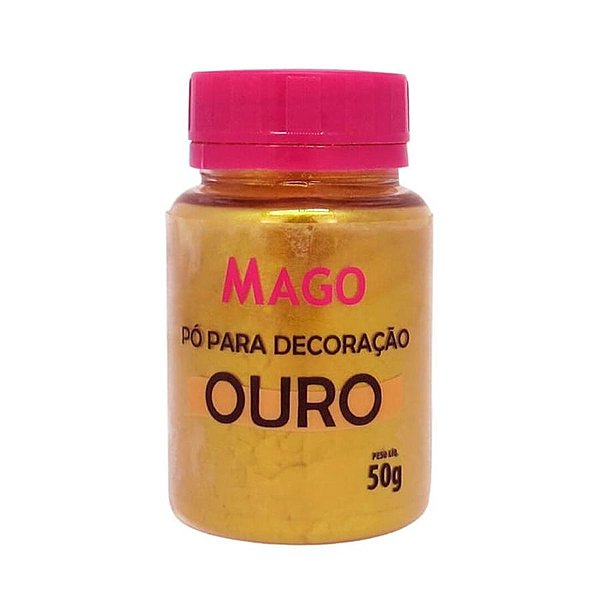 Pó Para Decoração Comestível Ouro - 1 unidade - 500g - Mago - Rizzo Confeitaria