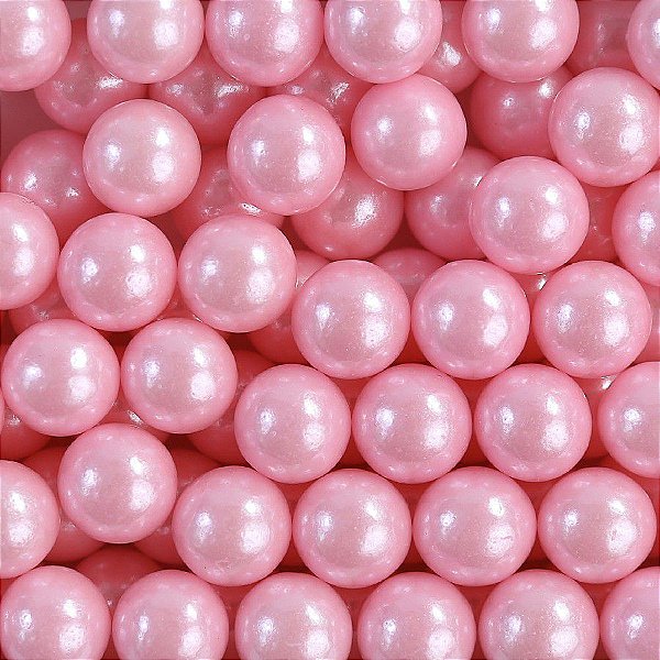 Confeito Sugar Beads Perolizaro Rosa - 10mm - 1 unidade - Cromus Linha Profissional Allonsy - Rizzo