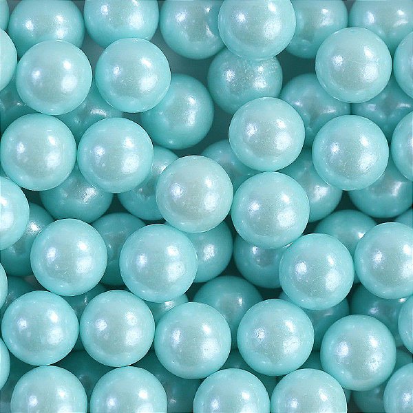 Confeito Sugar Beads Perolizado Azul Claro - 10mm - 1 unidade - Cromus Linha Profissional Allonsy - Rizzo