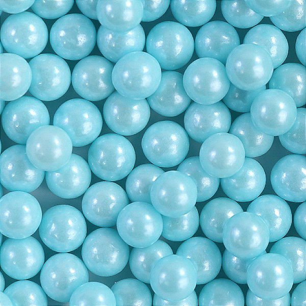 Confeito Sugar Beads Perolizado Azul Claro - 6mm - 1 unidade - Cromus Linha Profissional Allonsy - Rizzo