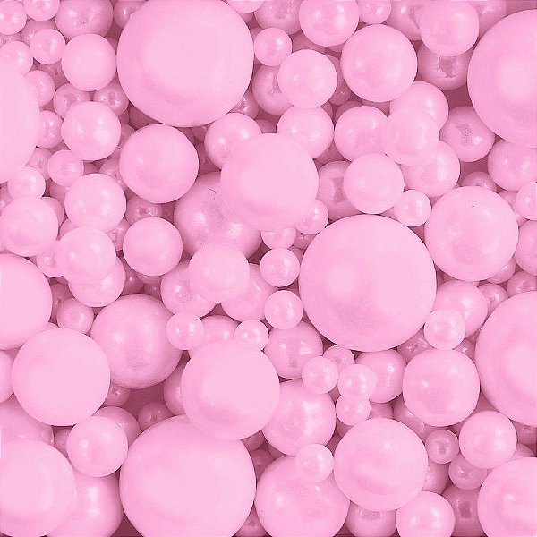 Confeito Sugar Beads Polido Rosa Sortidos - 1 unidade - Cromus Linha Profissional Allonsy - Rizzo